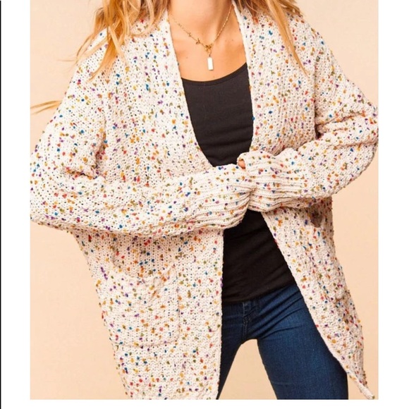Funfetti Confetti Ivory Boho Cardigan 